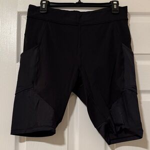 Lululemon Women’s Black Performance Bike Shorts with Mesh Detail
